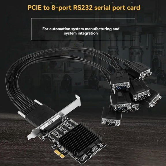 FOR 1PCS PCIE To 8-Port RS232 Expansion Card PCI-E 8-Port DB9 Serial Card 8-Chipset PCI-Express Control Card COM Card