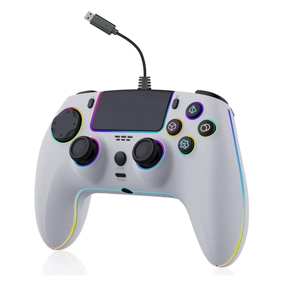 FOR 1PCS PS//5 Wired Gamepad RGB Lights Trigger Vibration Continuous Back Button PC/Steam Game Controller SZ-5005W