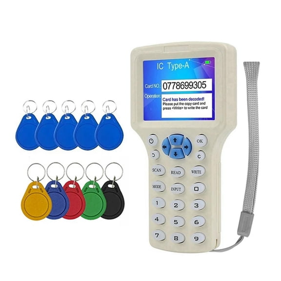 FOR 1PCS RFID NFC Smart Card Reader+5XUID/CUID Keychain RFID Duplicator 125K 13.56Mhz IC/ID Key Writer RFID Replicator P rammer