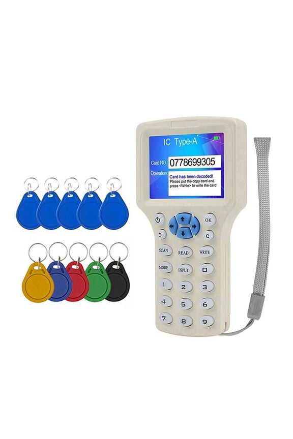 FOR 1PCS RFID NFC Smart Card Reader+5XUID/CUID Keychain RFID Duplicator 125K 13.56Mhz IC/ID Key Writer RFID Replicator P rammer