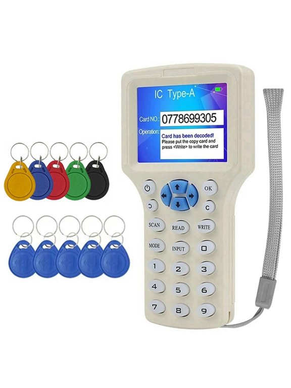FOR 1PCS RFID NFC Smart Card Reader+5XUID/T5577 Keychain RFID Duplicator 125K 13.56M IC/ID Key Writer RFID Replicator P rammer