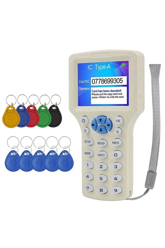 FOR 1PCS RFID NFC Smart Card Reader+5XUID/T5577 Keychain RFID Duplicator 125K 13.56M IC/ID Key Writer RFID Replicator P rammer