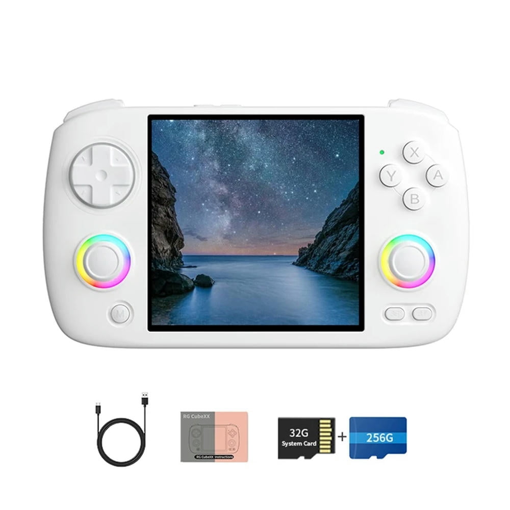FOR 1PCS RG Cubexx Retro Handheld Games Console 32G+256G RGB Joystick Video Gaming Player Support WIFI HD TV Connection B