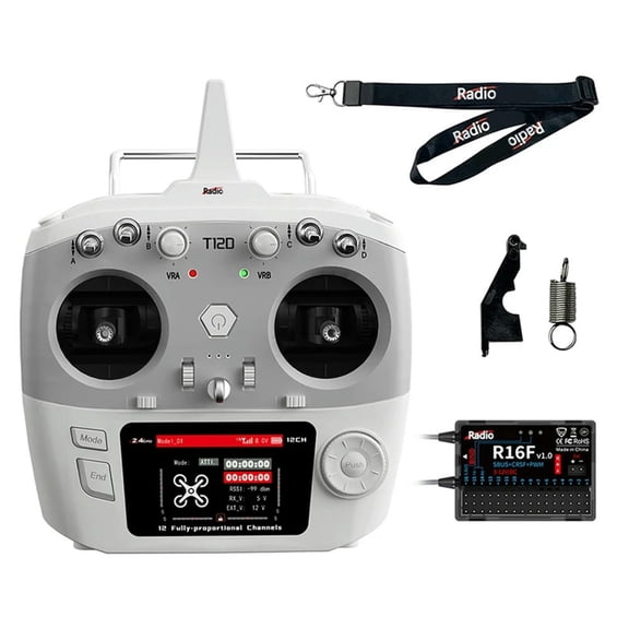 FOR 1PCS Radiolink T12D 12CH RC +R16F 2.4Ghz Remote Controller FOR 1PCS FPV Drone Fixed Wing Airplane Car L