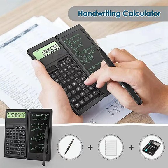 FOR 1PCS Solar Scientific Calculator With LCD Notepad Functions Professional Portable Foldable Calculator FOR 1PCS