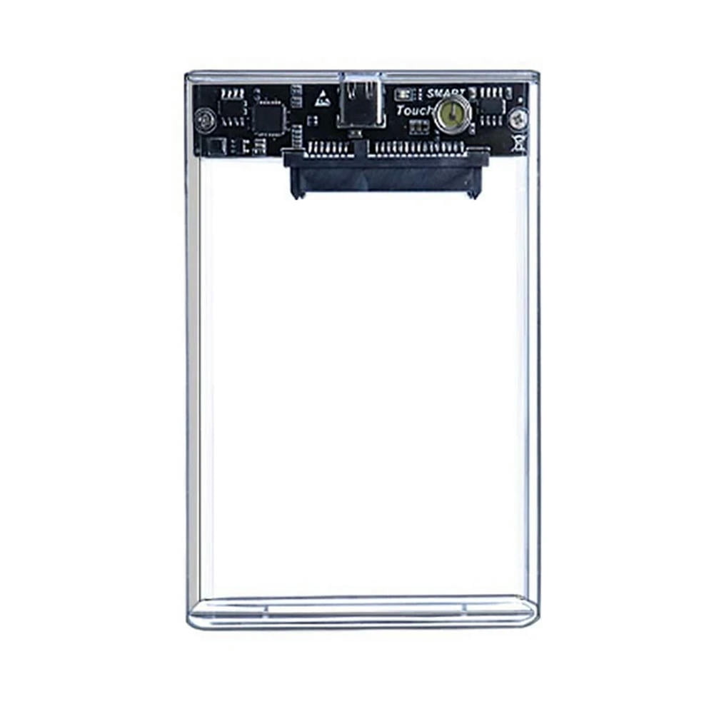 FOR 1PCS Type C HDD Enclosure 2.5 Inch SATA SSD Hard Drive Case External Enclosure Transparent Mobile External HDD Case
