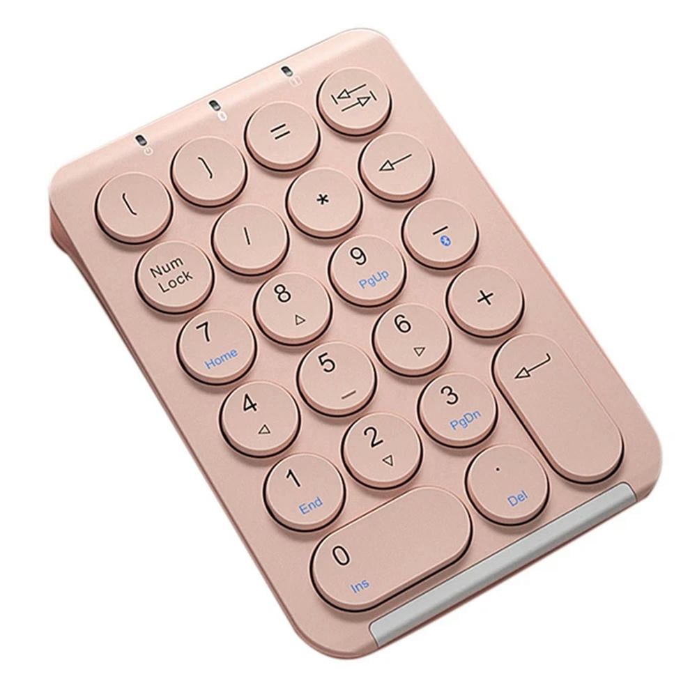 FOR 1PCS Wireless Number Pad Numeric Keypad Round Keycaps Numpad 22 Keys Rechargeable Number Keyboard
