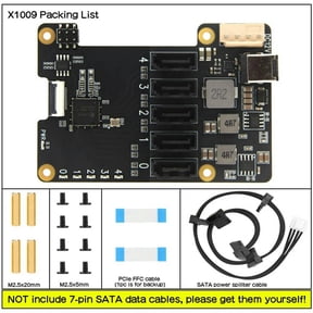 FOR 1PCS X1009 Pcie To 5 Port SATA Shield FOR 1PCS Pi 5 Pcie To 5X SATA 3.0 NOT Support Boot From HDD/SSD