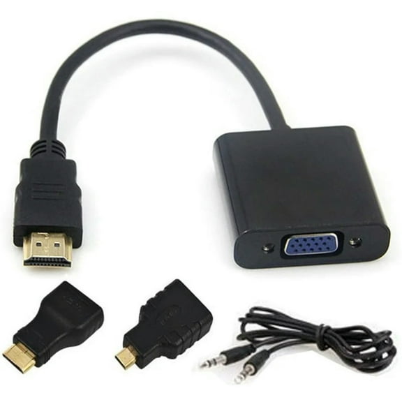 FOR 1Set Built-in 1080P Chipset HDMI to VGA with Audio Cable Micro Mini HDMI to VGA Converter Adapter for 360 PC DVD