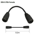thumbnail image 1 of FOR 1pc Din 8-Pins Female to MIDI 8 PIN Female Speaker Audio System Microphone Signal Control Short Extension Connector Cable 20cm, 1 of 1