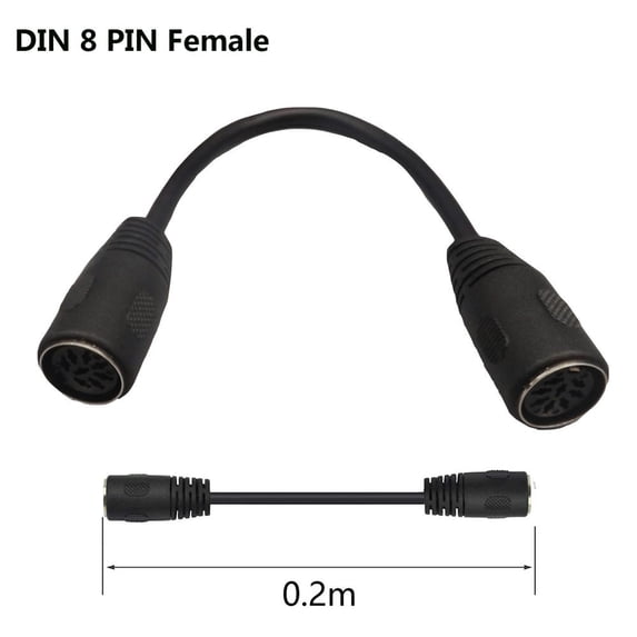 FOR 1pc Din 8-Pins Female to MIDI 8 PIN Female Speaker Audio System Microphone Signal Control Short Extension Connector Cable 20cm