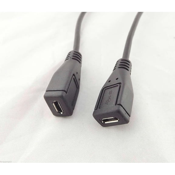 FOR 1pc Micro USB B 5 Pin Female To Micro USB Female Extension Charging Cable 25cm