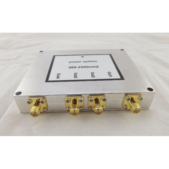 FOR 1pc RF Coaxial Coax Power Splitter Divider Combiner SMA 4-way Signal Booster Freq 380-2500MHz