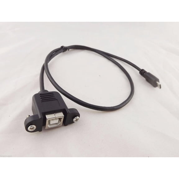 FOR 1pc USB 2.0 B Female Socket Printer Panel Mount To Micro USB 5 Pin Male Cable 30cm 50cm