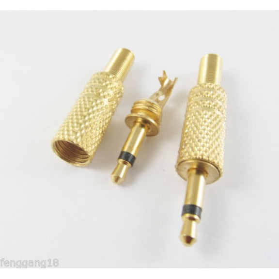FOR 1pcs 3.5mm MONO TS Male Plug Audio Cable Solder Gold TS Adapter Connector DIY