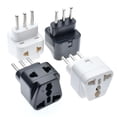 thumbnail image 1 of FOR 1pcs Travel Type L 2 Outlet Convert World Black/White Color, 1 of 1