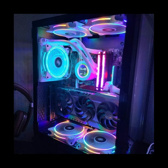 FOR 2.1 Inch USB Water-Cooled Secondary Screen 480X480 IPS Round LCD Display CPU GPU RAM HDD Monitoring Black