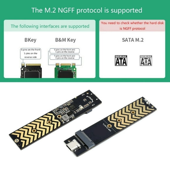 FOR .2 NGFF Hard Drive USB3.2 GEN2 6Gbps USB to .2 PCI-E SSD Converter Reader M-Key & B+M Keys Support UASP for 2230-2280