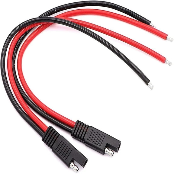 2 Pack 1ft 10AWG SAE Connector Extension Cable, SAE Quick Connector Disconnect Plug SAE Automotive Extension Cable, Panel