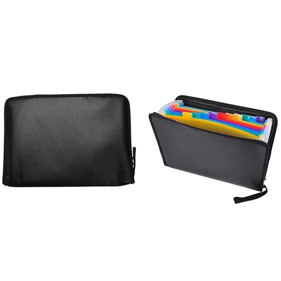 FOR 2 Pcs Folder Organizer Water Resistant Fireproof File Folder Letter Size Waterproof Money Document Bag, A & B