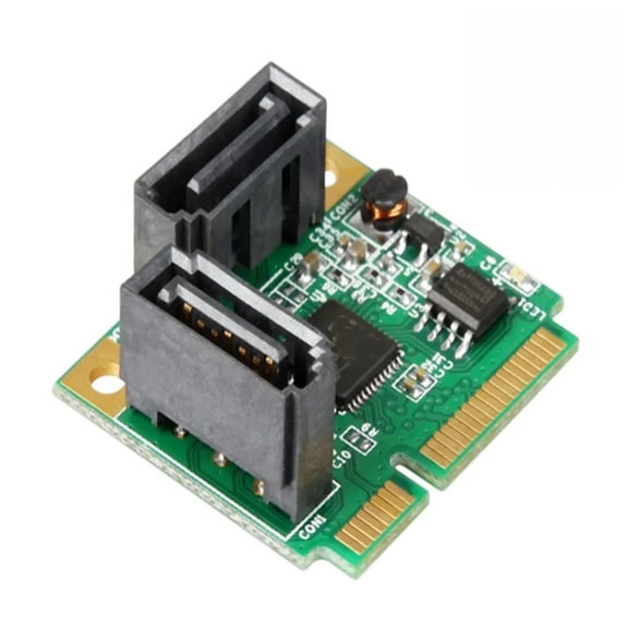 FOR 2-Ports SATA 3.0 mini PCIe Controller Card mini PCI-e to Dual SATA III 6Gb converter + 0 1 JOBD bracket