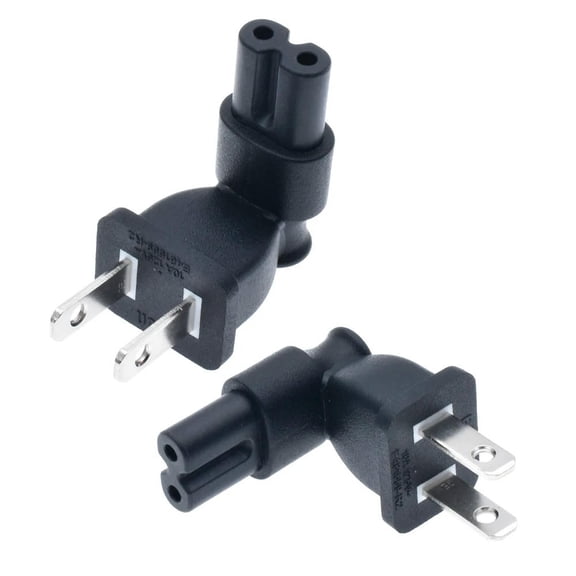 FOR 2 Prong US 2 Prong Right Angle Power IEC C7 Receptacle to 1-15P