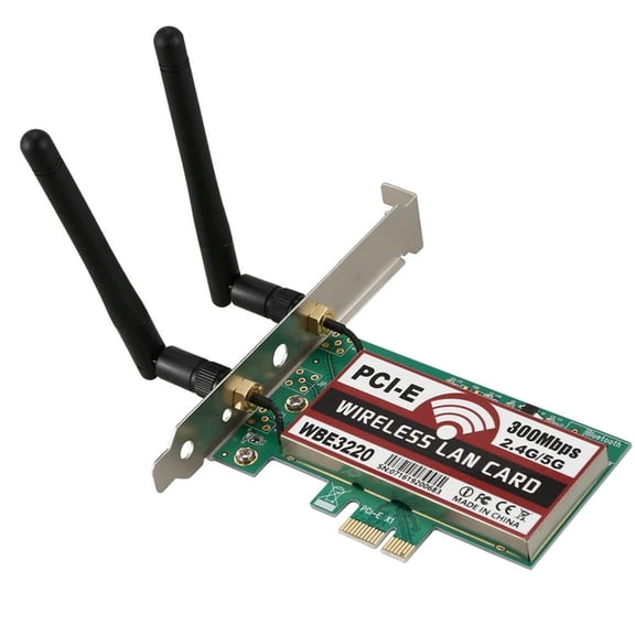 FOR 2 antenna network card 4G/5G 300Mbps PCI-E X1 WiFi Card Adapter set for BCM4322 wbe3220