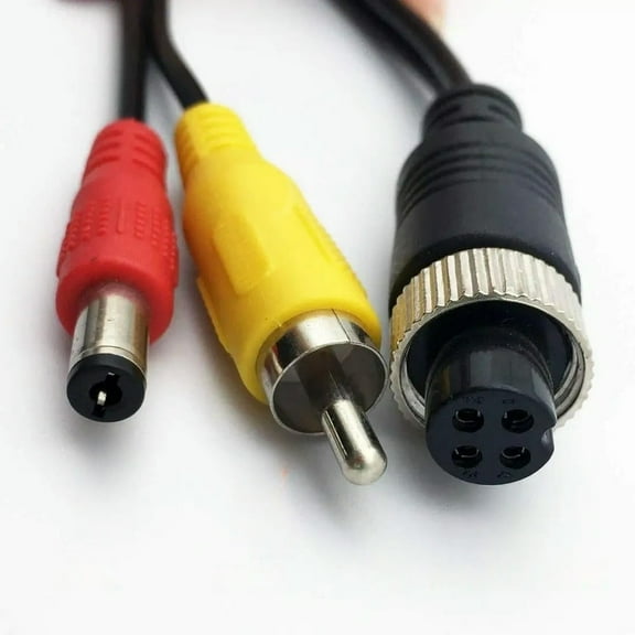 FOR (2 pcs Pack) M12 Adapter 4 Pin Female Aviation Plug to RCA AV + DC Male Extension Cable for Car Camera