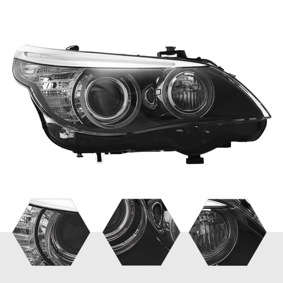 FOR 2008-2010 BMW 5-Series 528i xDrive/535i xDrive/550i/M5, Right Headlight, Passenger Side Headlight (Bulb Not Included)
