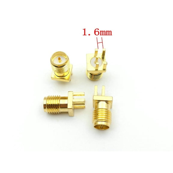 FOR 200pcs Gold RP-SMA Male Plug Center Solder PCB Clip Edge Mount RF Connector