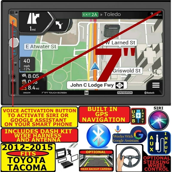 FOR 2012-2015 TOYOTA TACOMA DUAL BLUETOOTH USB SD AUX CAR RADIO STEREO