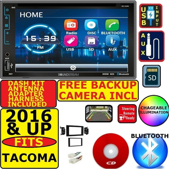 FOR 2016 & UP TOYOTA TACOMA TOUCHSCREEN BLUETOOTH USB AUX CAR RADIO STEREO