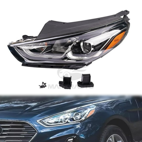 FOR 2018-2019 HYUNDAI SONATA FRONT HEADLIGHT LEFT DRIVER SIDE CHROME LH