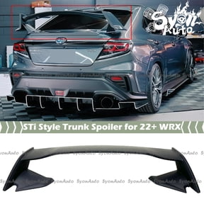 FOR 2022+ SUBARU WRX VB JDM STI STYLE PRIMED MATTE BLACK REAR TRUNK SPOILER WING