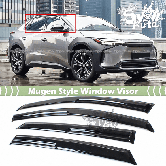 FOR 2023-2025 TOYOTA BZ4X JDM MUGEN STYLE WINDOW VISOR RAIN GUARD VENT DEFLECTOR