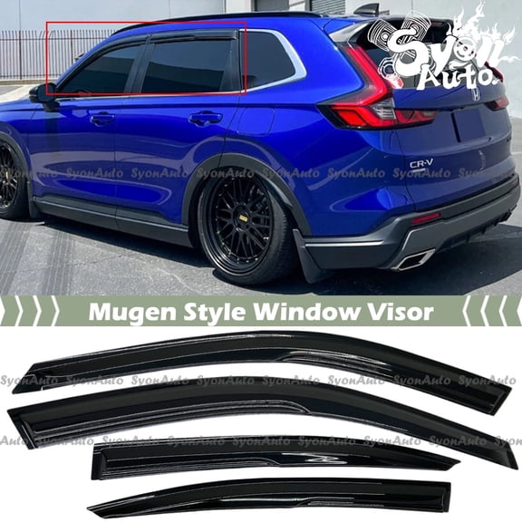 FOR 2023-2026 HONDA CR-V CRV JDM 3D WAVY MUGEN STYLE WINDOW VISOR RAIN GUARD VENT DEFLECTOR
