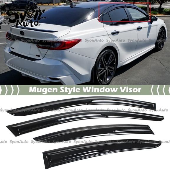 FOR 2025+ TOYOTA CAMRY MUGEN STYLE JDM 3D WAVY WINDOW VISOR RAIN GUARD DEFLECTOR
