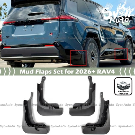 FOR 2026+ TOYOTA RAV4 DIRECT FIT OE STYLE BLACK MUD FLAPS SPLASH GUARDS SET OF 4