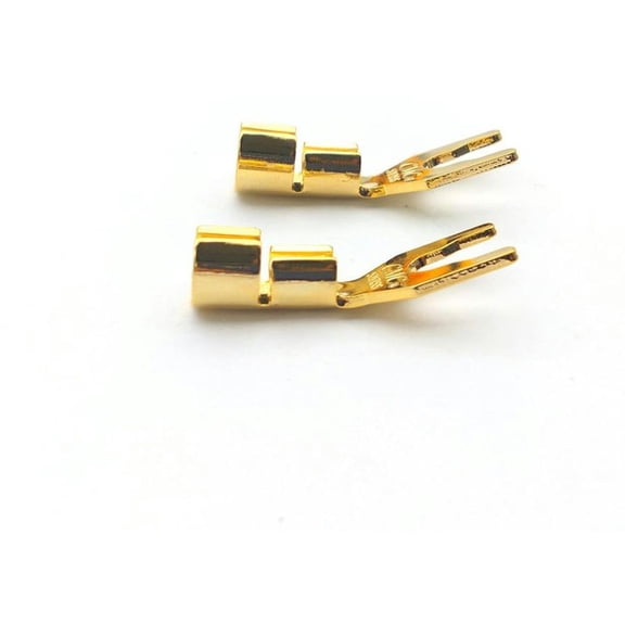FOR 20pcs Copper Speaker Cable Spade Connector Terminal Plug Gold plated