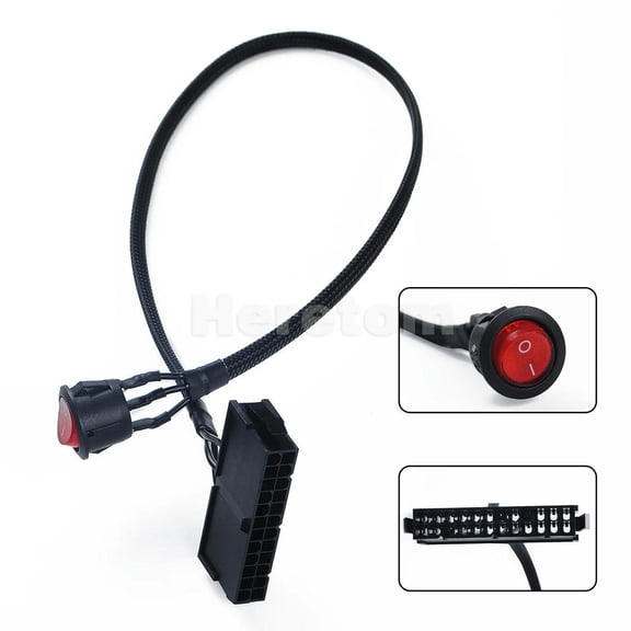 FOR 24-Pin Female ATX PSU PC Power Supply Starter Tester Start Up Jumper Ridge Cable with ON/OFF Switch