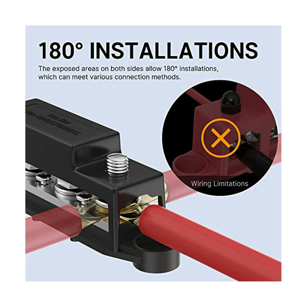 FOR 250A 12V Bus Bar Power Distribution B Car Audio 12 Volt DC Busbar 4 ...