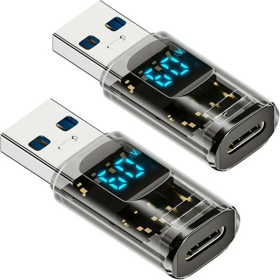 FOR 2Pack USB C to USB A3.2 Adapter,USB Female to USB A Revolution Adapter 10Gbps,with Display 60W Power Output,for 16