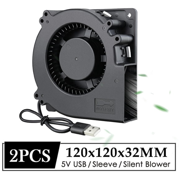 FOR 2Pcs 120MM Large Air Volume BBQ Exhaust Fan DC 5V USB 120x32MM 12CM Car Cold Air Cushion Centrifugal Silent Turbo Blower