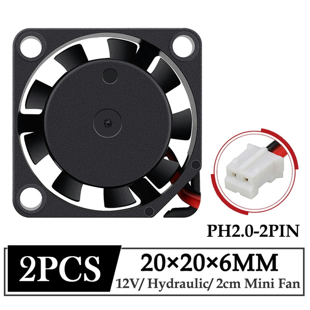 FOR 2Pcs 12V 20MM Fan 20x20x6MM Laptop Ultrathin DC Brushless Cooler ...
