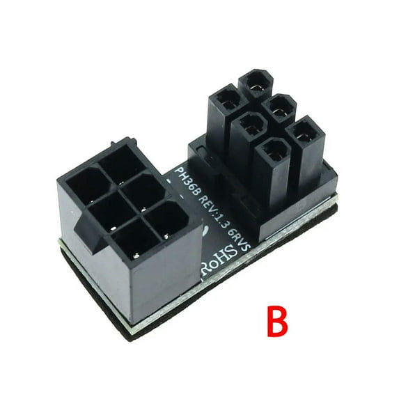 FOR 2Pcs 6pin 8pin Male 180 Degree Angled to 6pin 8Pin Female Power Adapter Port Connector plug socket for PC Graphics Card