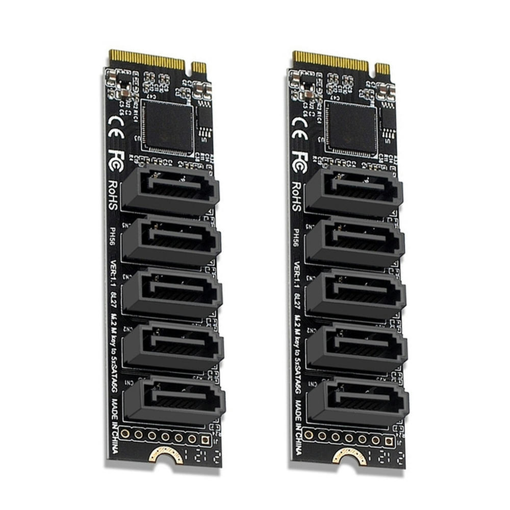 Hardcard FOR 2Pcs Adapter Card JMB585 Chipset 5 Port Hard Disk Drive Computer ...