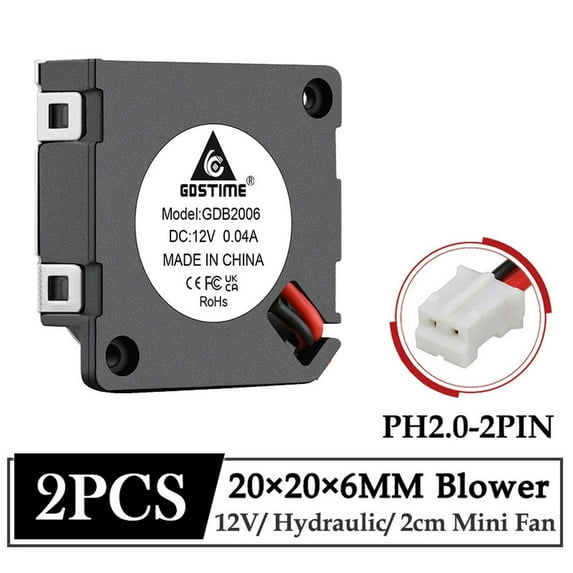 FOR 2Pcs DC 12V 20mm Blower Fan 2006 20x20x6mm Mini Turbo Blower Cooler Fan 2cm Micro Handheld Projector Radiator Fan