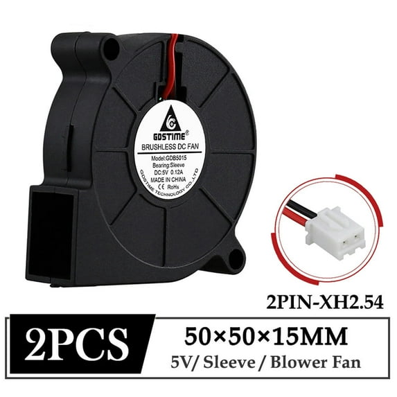 FOR 2Pcs DC 5V Cooler Fan 5015 Centrifugal Turbine Blower Fan 5015 Brushless Radial Radiator Fan 5CM 2PIN Cooling Fan