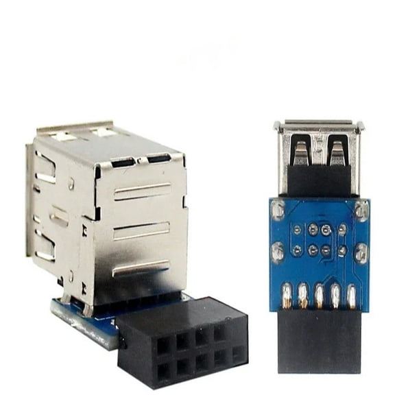 FOR 2Pcs/lot Motherboard 9Pin to Dual USB2.0 PC Hardware Cable Adapter with Built-in USB Interface