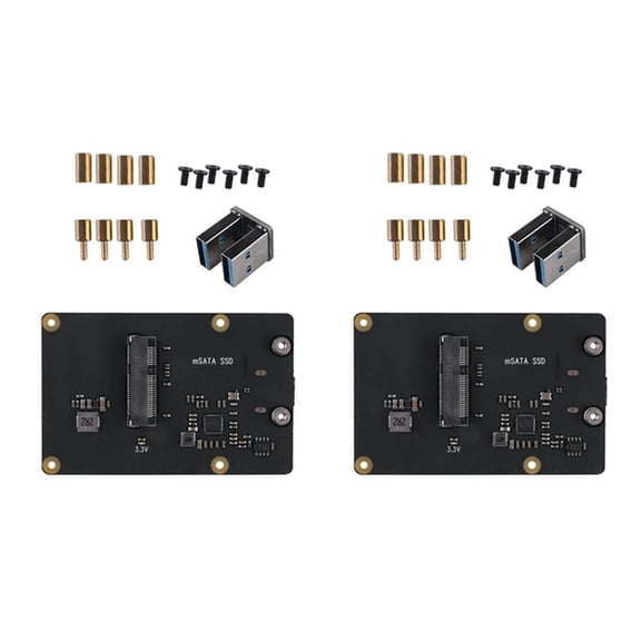 FOR 2X For Pi 4 MSATA SSD Adapter X857,Pi 4 Model B X857 V2.0 MSATA SSD Expansion Board USB3.0 Module